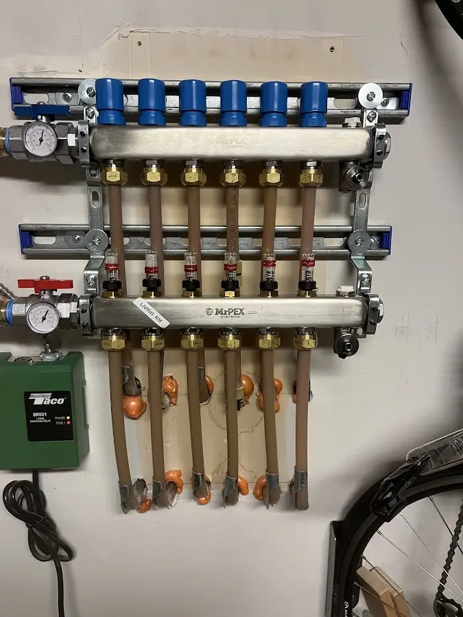 Plumber performing Gas Leak Detection at a residential property in Lyman